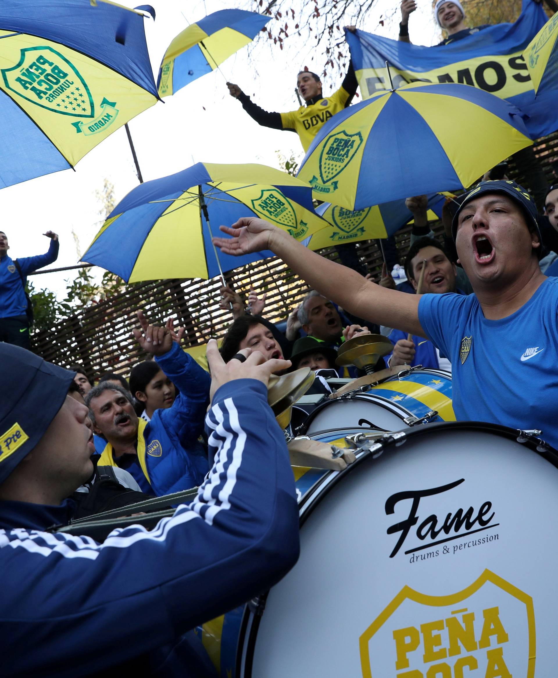 Boca Juniors Fans ahead of the Copa Libertadores match between River Plate and Boca Juniors