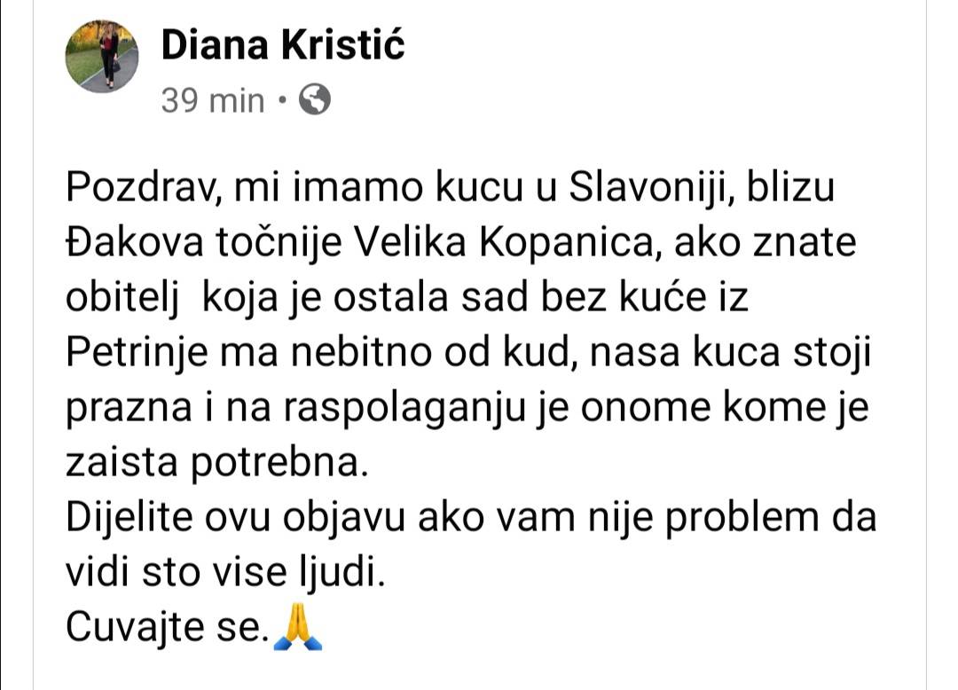 Veliko srce Hrvatske: Evo gdje i kako pomoći Banovini, ovi ljudi nude smještaj za stradale