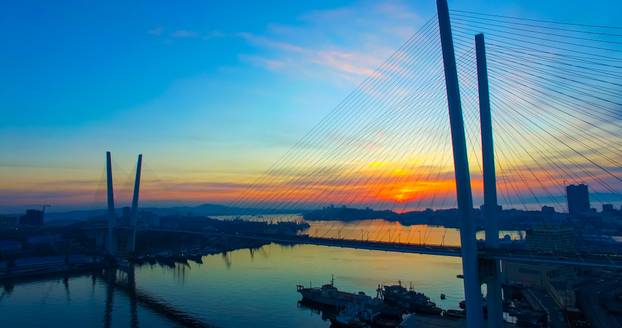 Aerial view of the panorama of Vladivostok