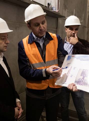 Ukraine's President Zelenskiy attends a ceremony putting the New Safe Confinement over the fourth block of a nuclear power plant into service in Chernobyl