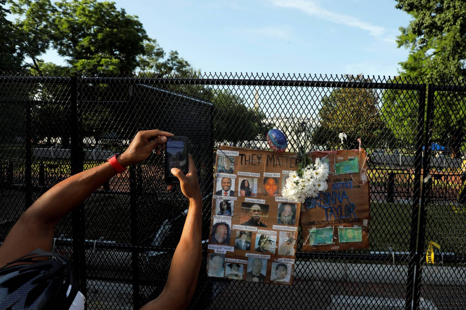 Protest against racial inequality in the aftermath of the death in Minneapolis police custody of George Floyd, in Washington