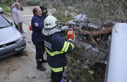 Olujni je vjetar rušio stabla i potapao barke u Dubrovniku