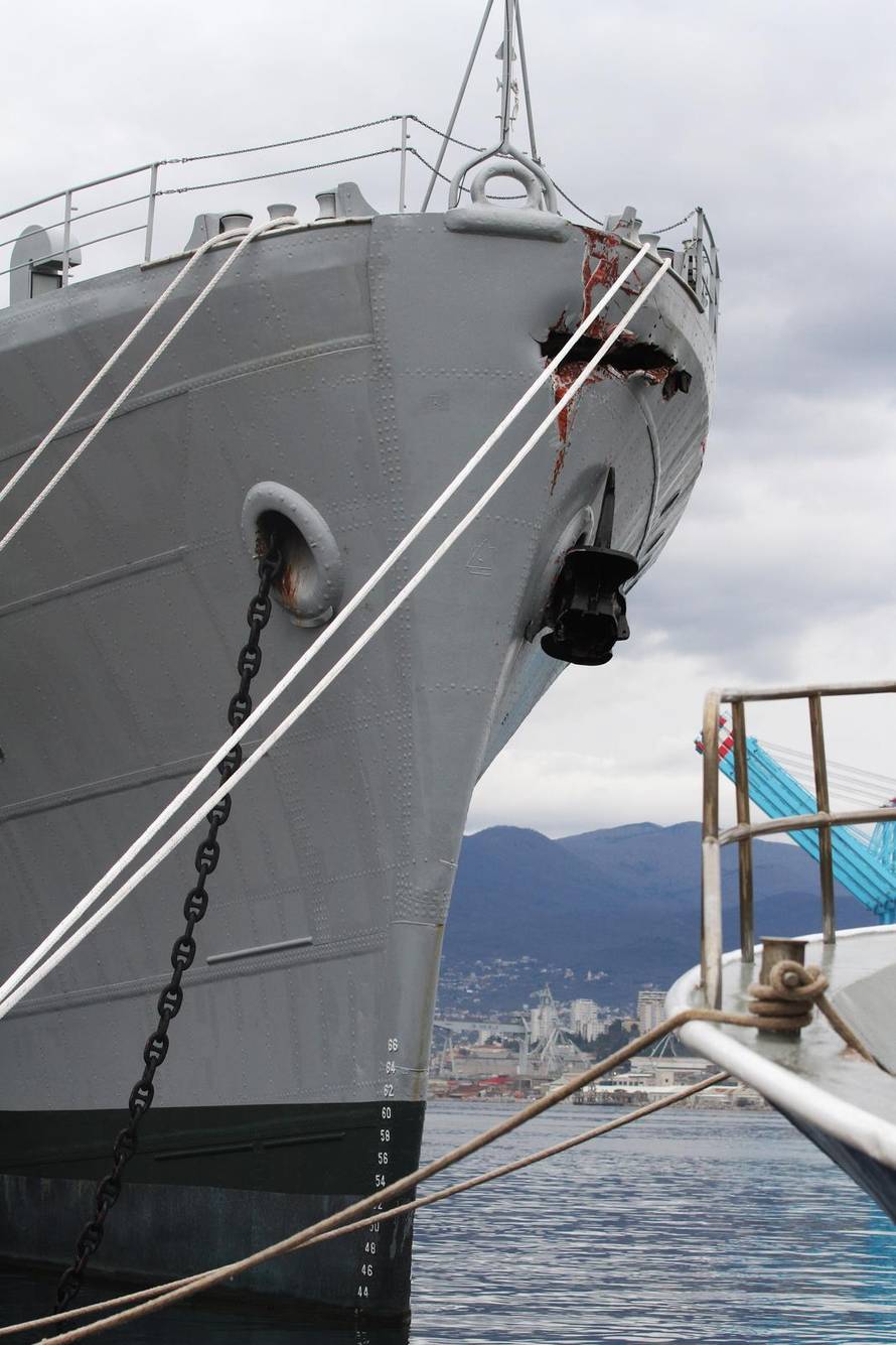 Rijeka: Rupa na pramcu broda Galeb nakon što ga je udario turski brod