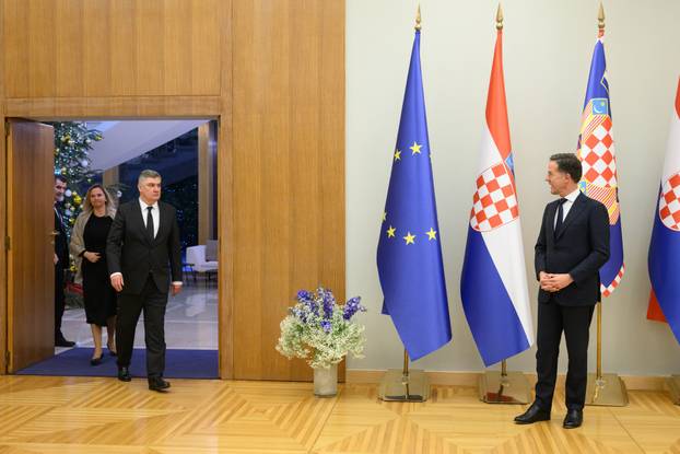 Zagreb: Predsjednik Republike Zoran Milanović primio glavnog tajnika NATO-a Marka Ruttea