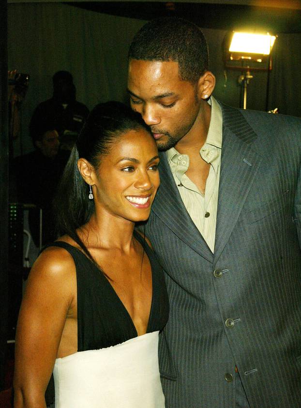 Actress Jada Pinkett Smith and her husband actor Will Smith  at the world premiere of the film,  Matrix Revolutions, at the Disney Concert Hall  in Los Angeles on Monday, 27 October 2003.   Photo credit: Francis Specker