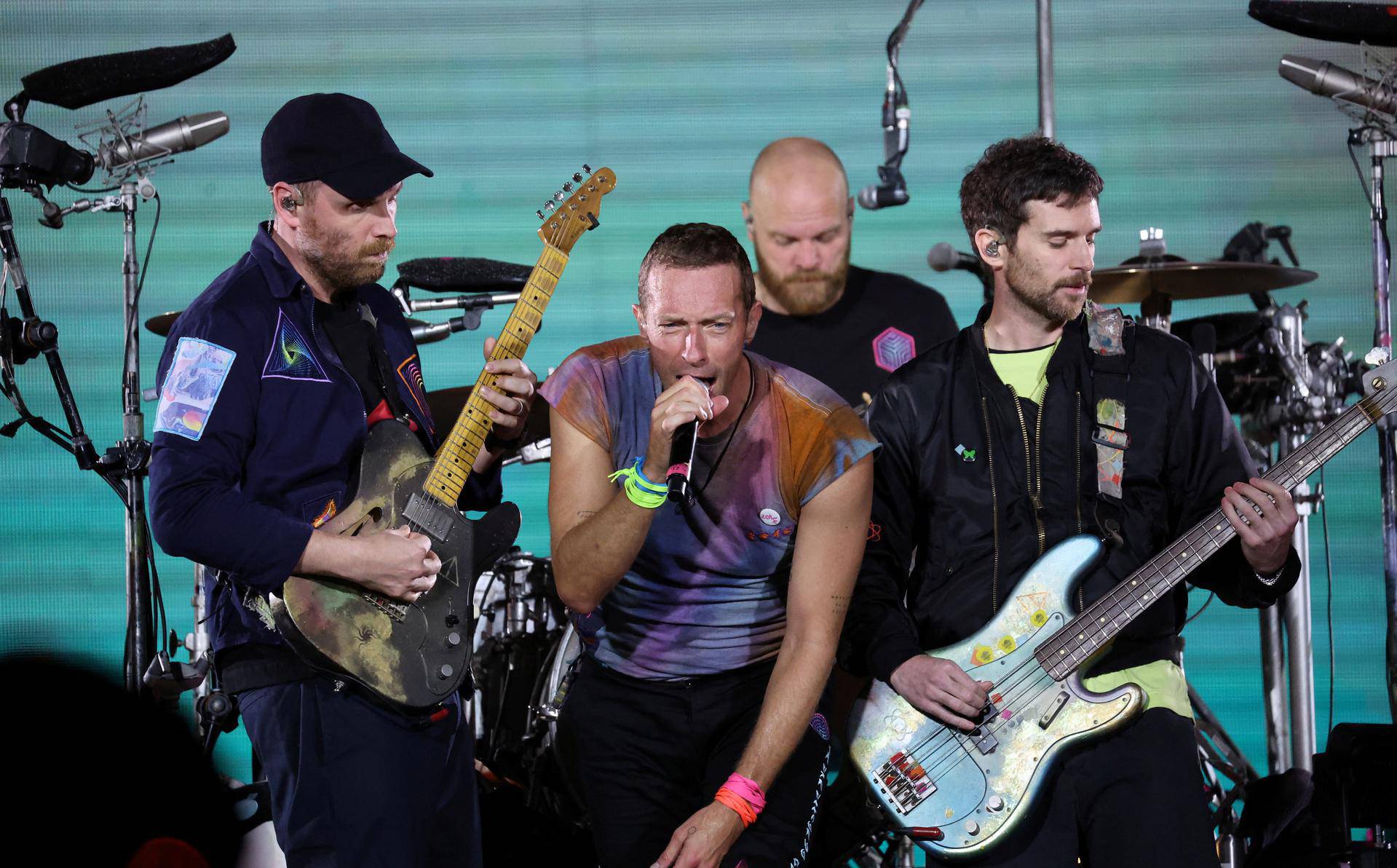 Rock band Coldplay performs at Rose Bowl Stadium in Pasadena