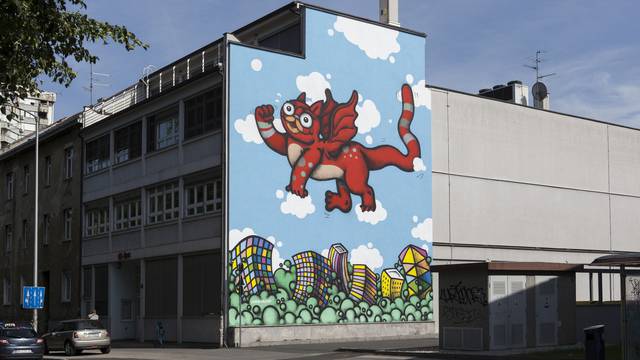Tea Jurišić i Lunar u Zagrebu oslikali dva murala 'Mali zmaj'