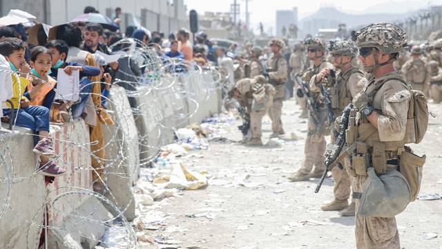 Evacuation at Hamid Karzai International Airport, in Kabul