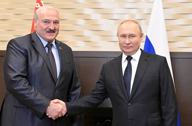 Russian President Putin and Belarusian President Lukashenko attend a meeting in Sochi