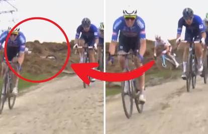 VIDEO Omamio ga smrad? Biciklist izgubio ravnotežu pa sletio među hrpu izmeta!