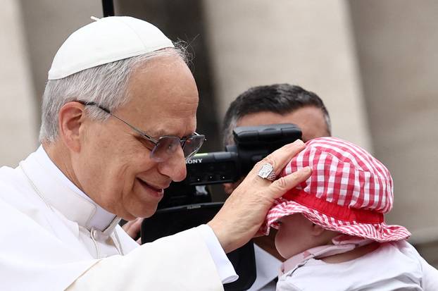Pope Leo XIV holds his first general audience in St. Peter's Square at the Vatican