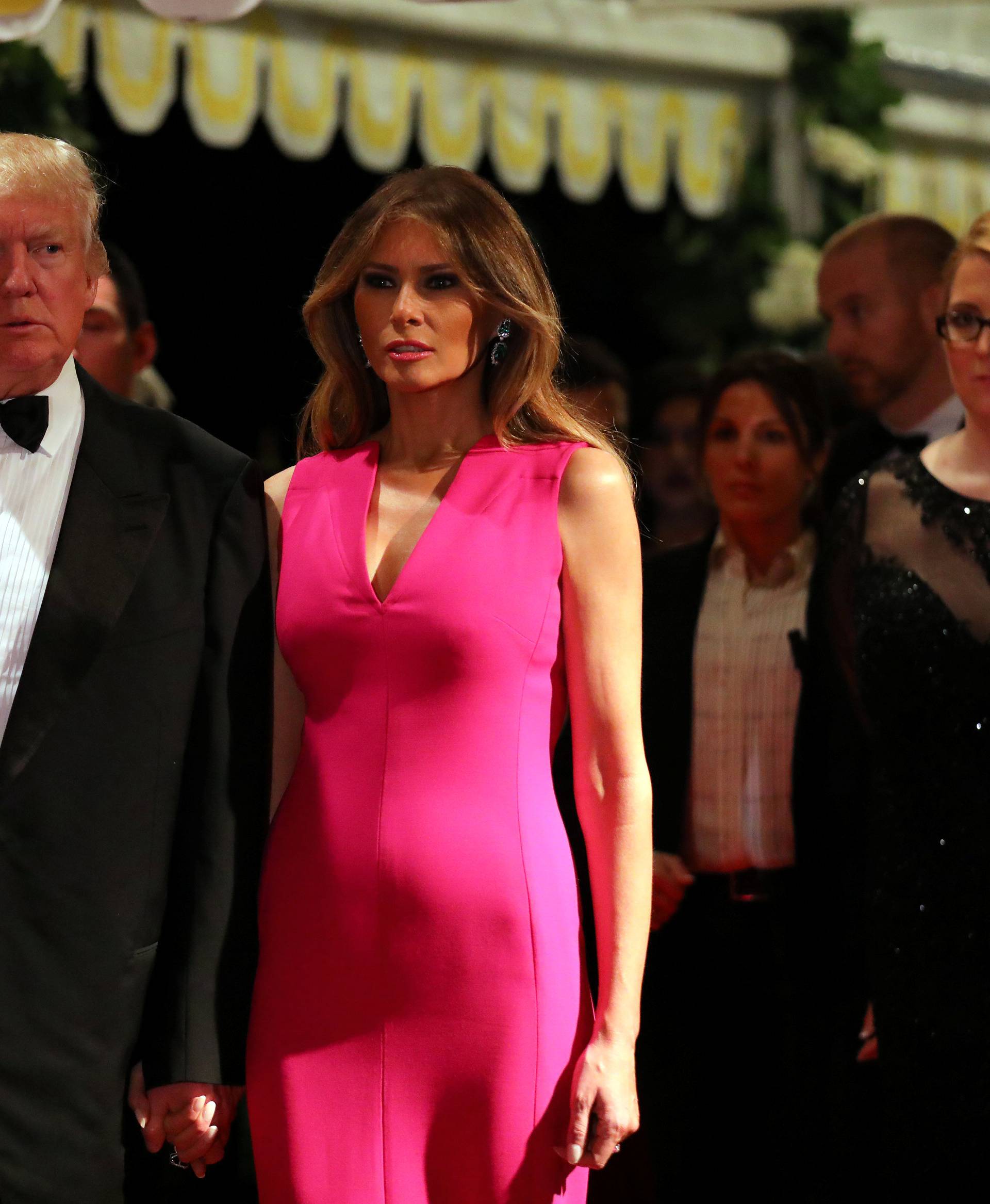 U.S. President Donald Trump and First Lady Melania Trump attend the 60th Annual Red Cross Gala at Mar-a-Lago club in Palm Beach, Florida, U.S