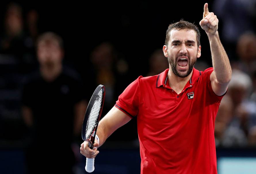 Tennis - Paris Masters tennis tournament men's singles quarterfinals - Novak Djokovic of Serbia v Marin Cilic of Croatia
