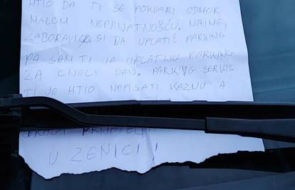 FOTO Turiste iz Srbije zatekla je neočekivana poruka na šajbi u Zenici: 'Nisam htio neugodnosti'