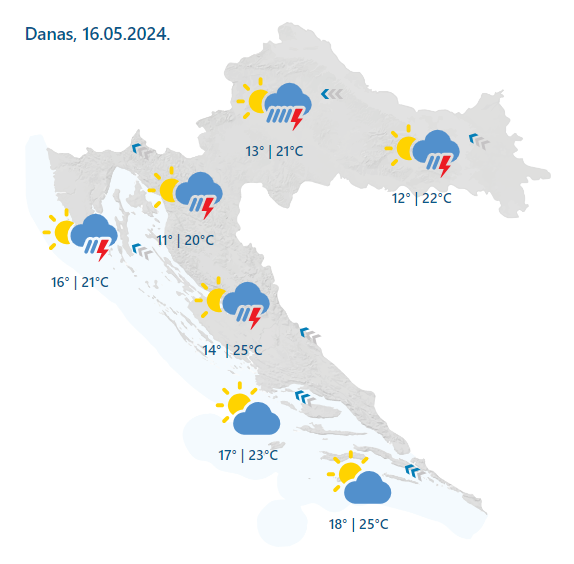 Stiže veliko nevrijeme: Cijela Hrvatska je u žutom alarmu