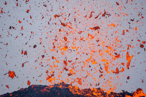 Lava rises on Mount Etna