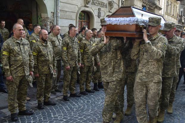 Funeral of Ukrainian servicemen in Lviv