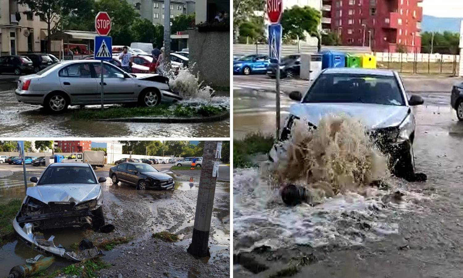 Sudarili se na Vrbanima: Auto u hidrantu, vozačica u bolnici