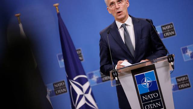 Finnish President Stubb and NATO Secretary General Stoltenberg hold a joint press conference, in Brussels