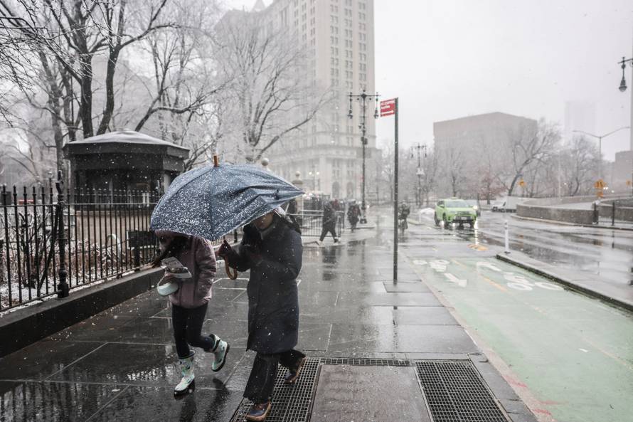 Winter snow storm hits New York City