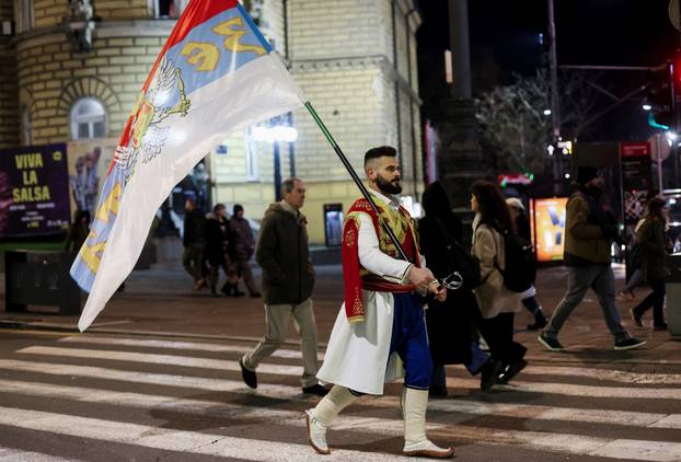 Anti-government protest following the Novi Sad railway station disaster, in Belgrade