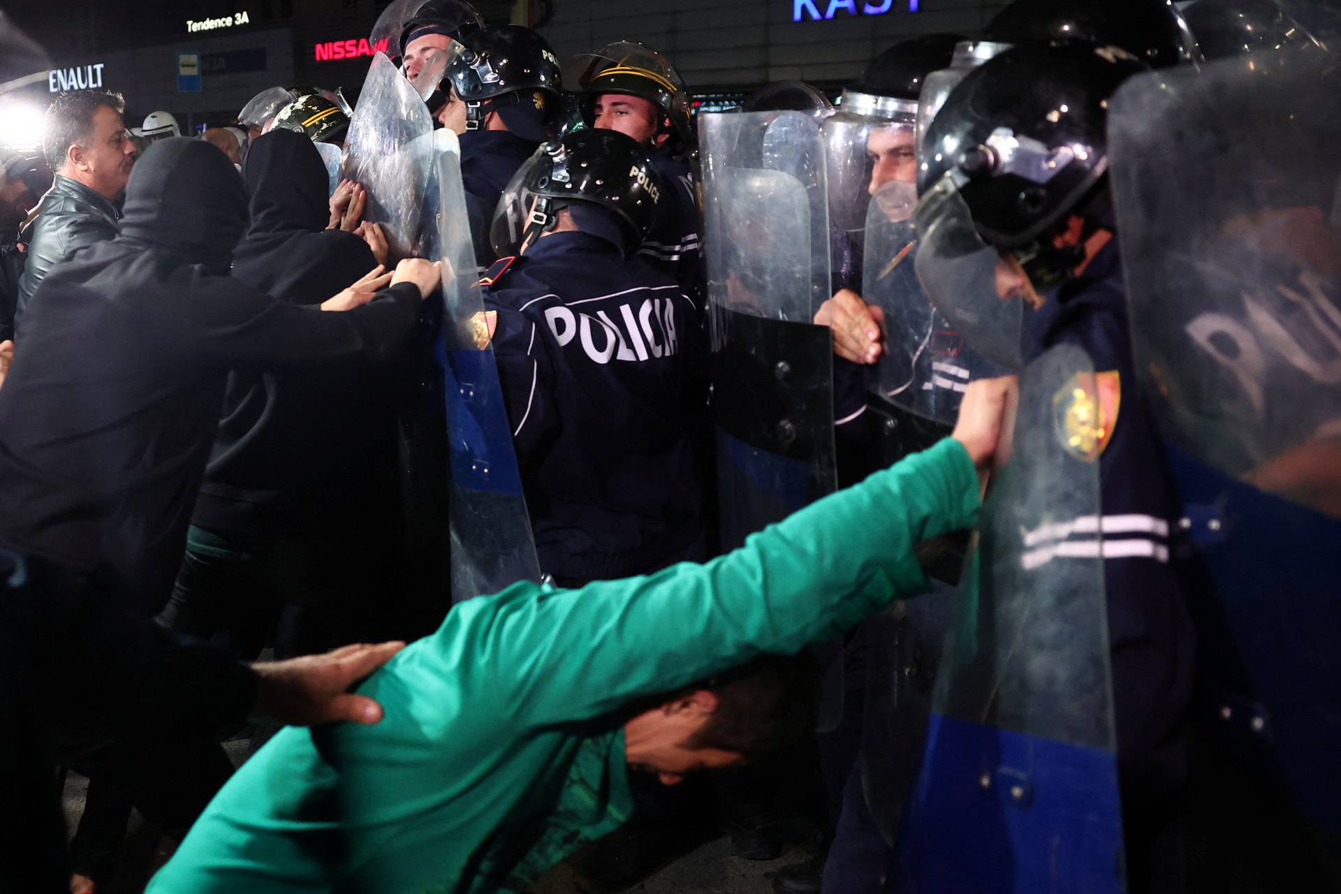 Protest against former Albanian President Meta's arrest, in Tirana