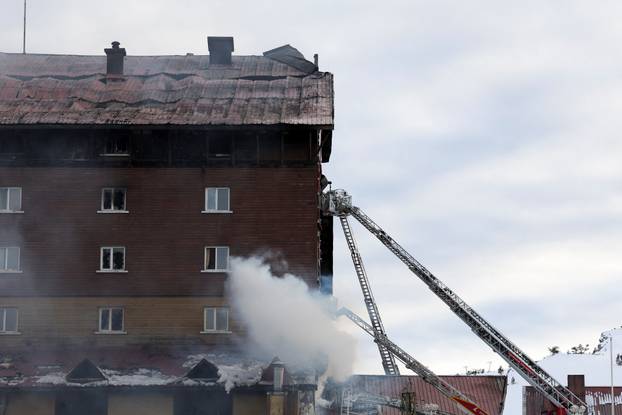 Fire at a hotel in the ski resort of Kartalkaya in Bolu