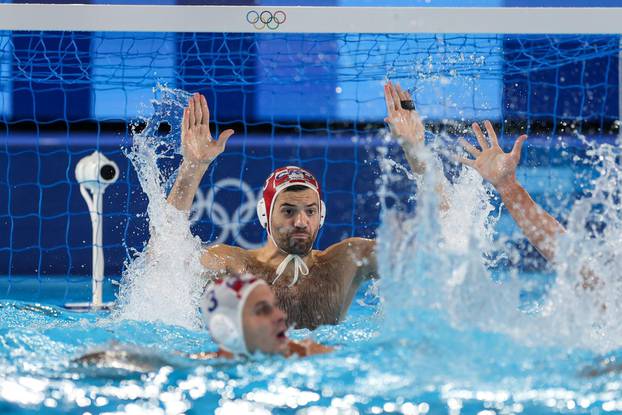 Pariz: XXXIII. Olimpijske igre Pariz 2024. Vaterpolo utakmica, grupa A, Hrvatska - Crna Gora