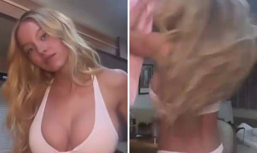 FOTO Wow, koje obline! Sydney Sweeney pozirala u grudnjaku pa pokazala guzu u tangicama