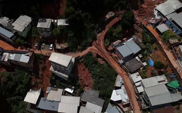 Aftermath of heavy rains in southeastern Brazil