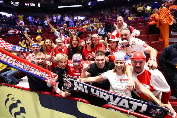 Susret Švedske i Hrvatske u prvom krugu EHF Europskog prvenstva, navijači