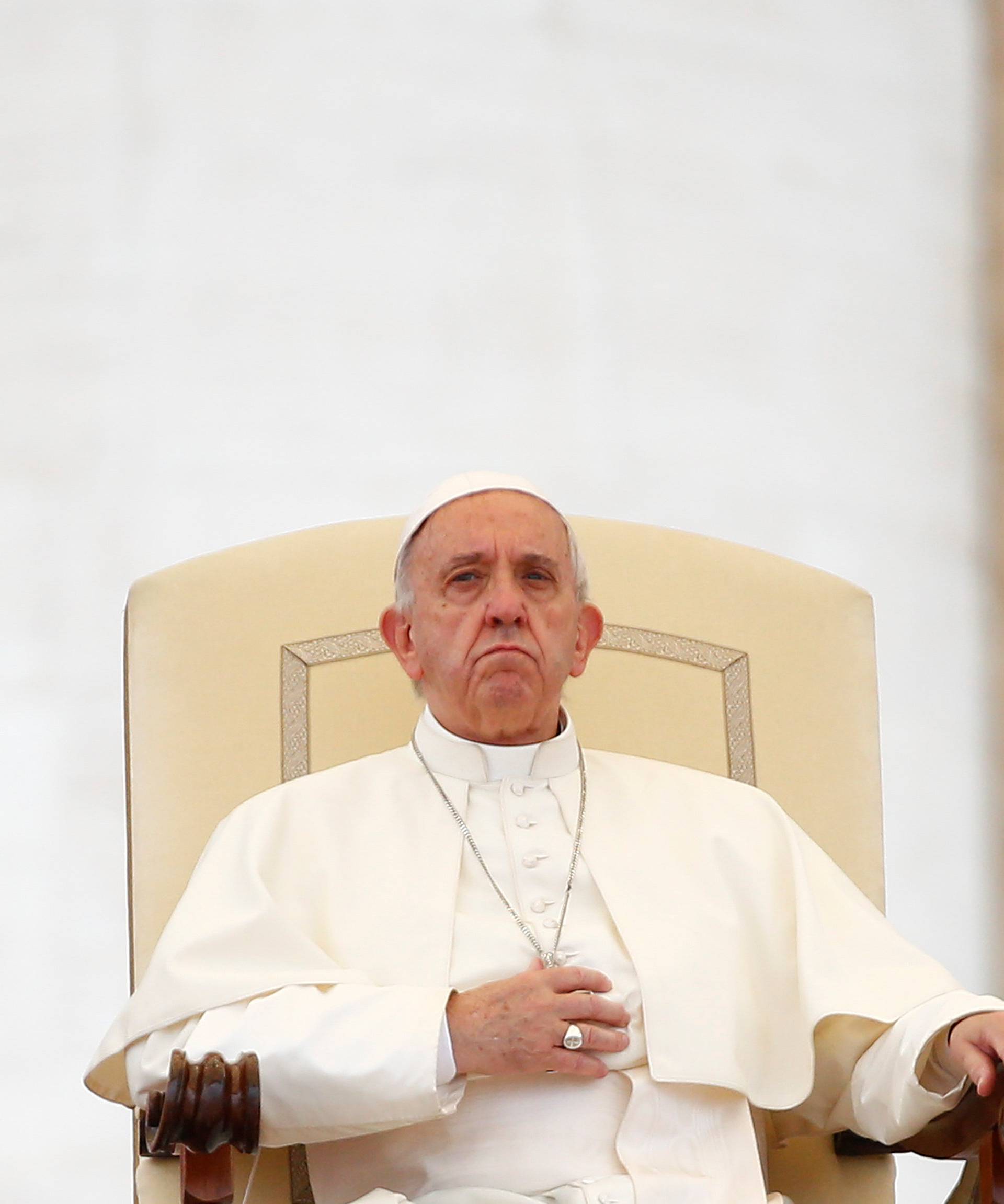 Pope Francis leads his Wednesday general audience in Saint Peter's square at the Vatican