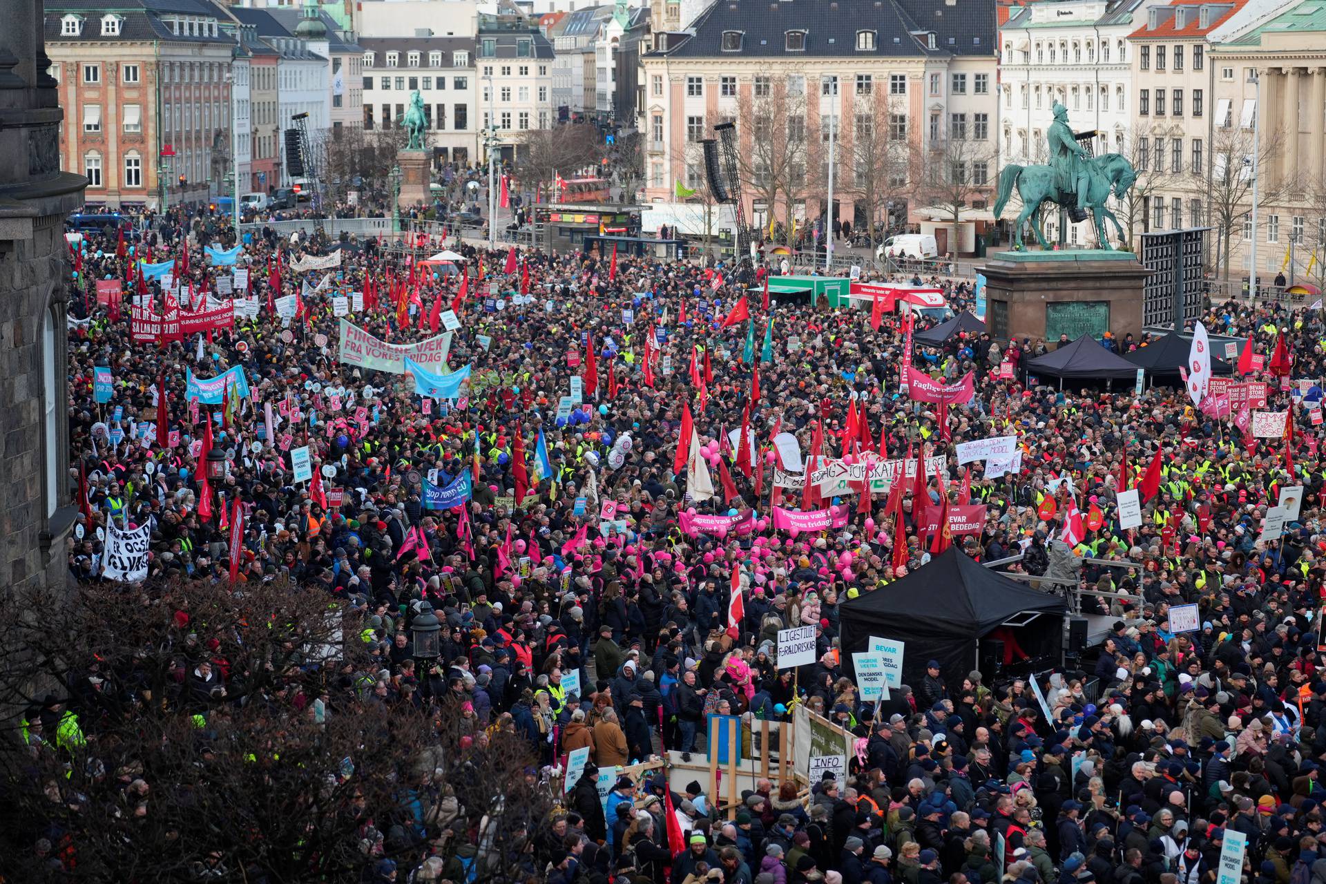 Protest in front of the Danish Parliament in Copenhagen