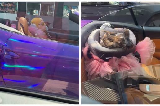 VIDEO BIZARNO Mu&scaron;karac s patkom u ljubi&ccaron;astom Ferrariju prijetio pi&scaron;toljem! Do&scaron;la policija