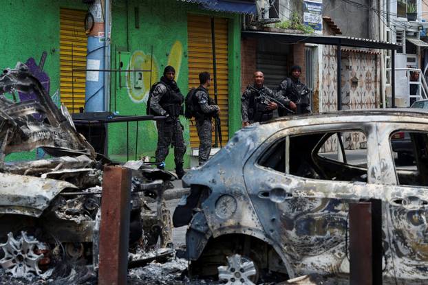 Police operation against drug trafficking at the favela do Penha in Rio de Janeiro