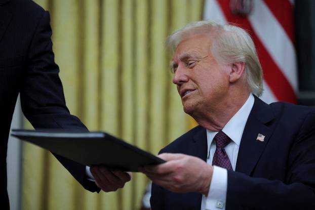 U.S. President Donald Trump at the Oval Office in Washington