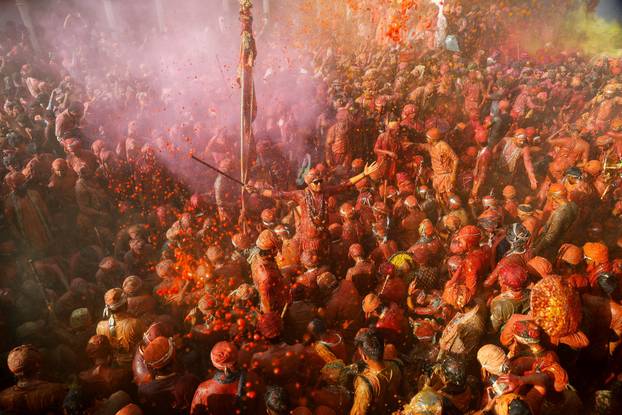 "Lathmar Holi" celebrations in Nandgaon
