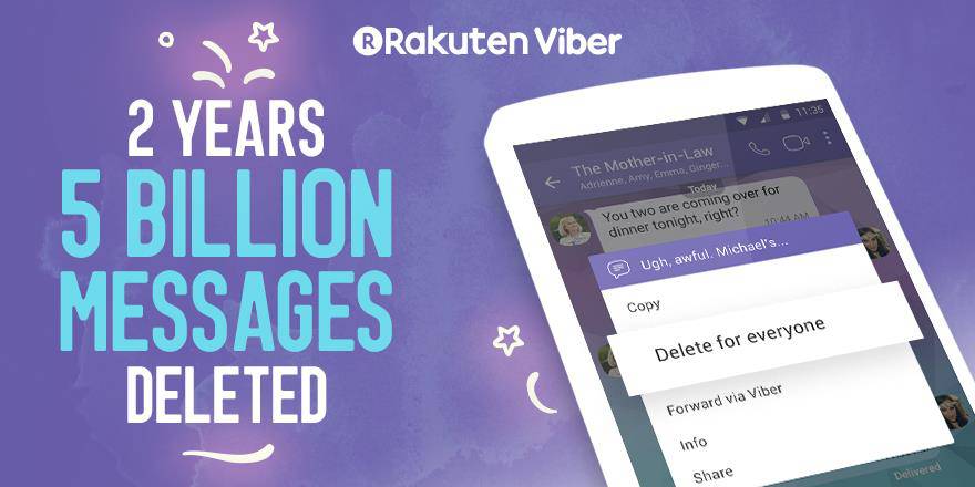 Viber slavi 2. godišnjicu svoje značajke „Izbriši poruku“