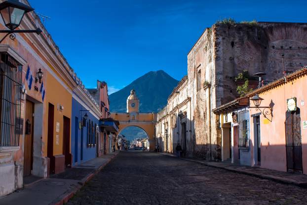 St Catarina arc and volcano Antigua Guatemala 