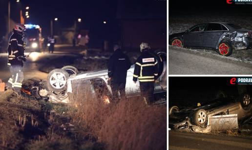 Teška nesreća kod Peteranca:  Auto na krovu, više ozlijeđenih