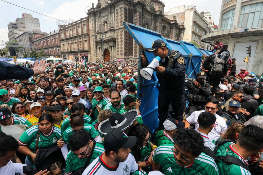 Mexican soccer fans queue for FIFA Fan Fest in Mexico City ahead of World Cup opener