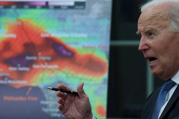 U.S. President Biden convenes Senior White House and Administration officials for briefing on federal response to the wildfires, in Washington
