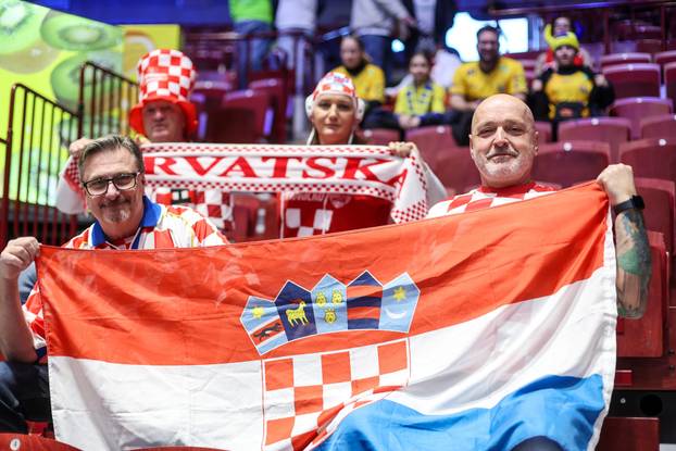 Malmo: Navijači na tribinama prije utakmice Hrvatske protiv Slovenije u drugom krugu EHF Europskog prvenstva