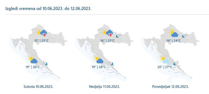 Nema kraja kiši i grmljavini u većini Hrvatske: Na jugu sunce