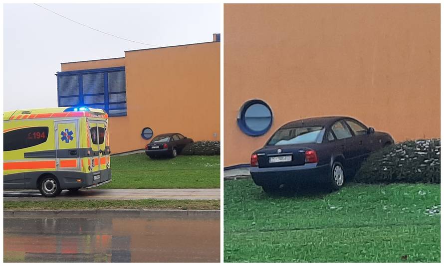 Autom se zabio u knjižnicu u Karlovcu, stigla i Hitna pomoć