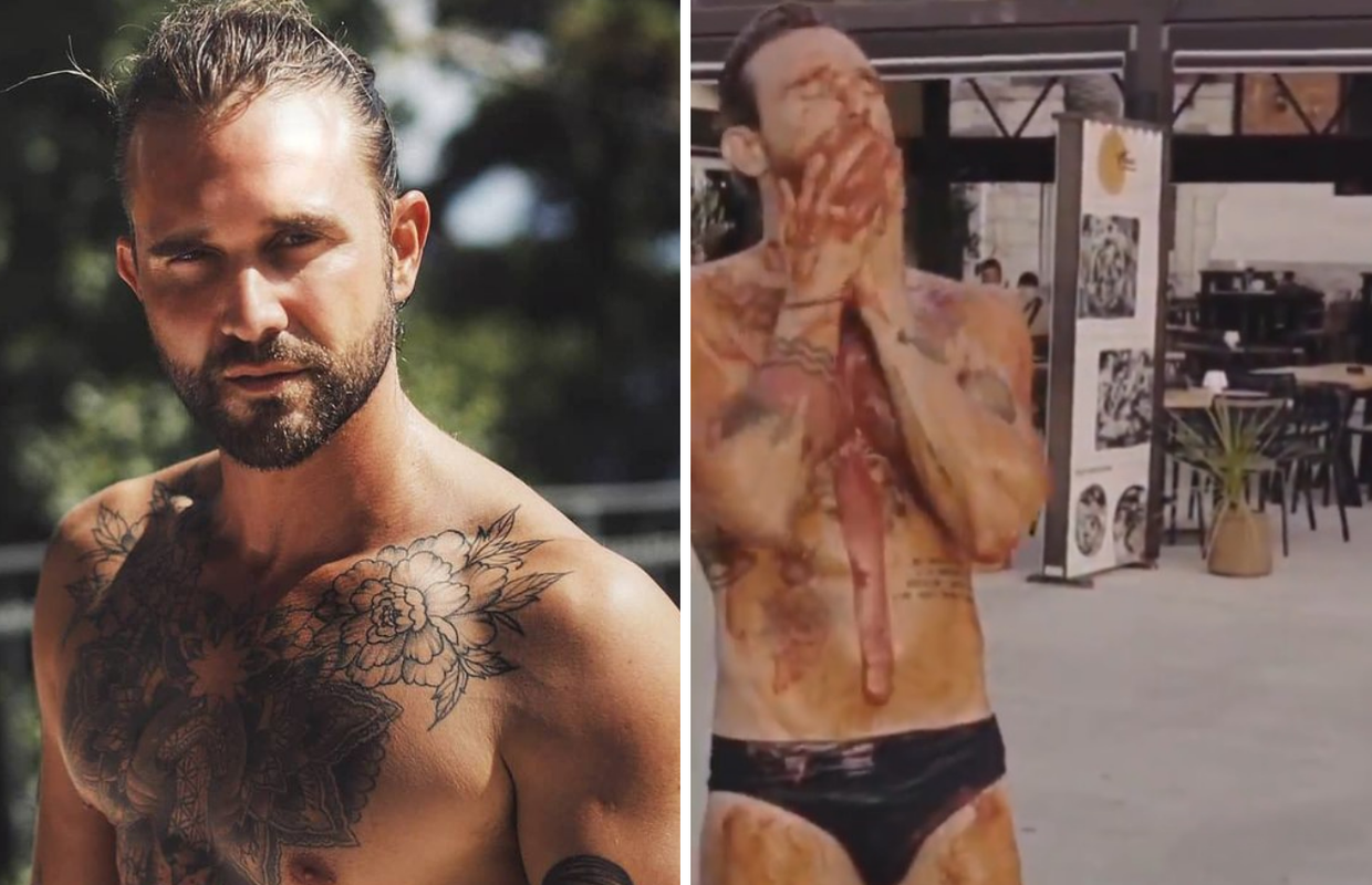 Luka Nižetić u kupaćim gaćama i premazan kečapom prošetao rivom, a onda skočio u more