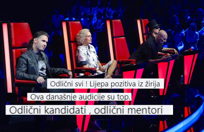 Gledatelji 'The Voicea' hvale žiri i natjecatelje: 'Bravo! Odlični su svi. Lijepa pozitiva iz žirija...'