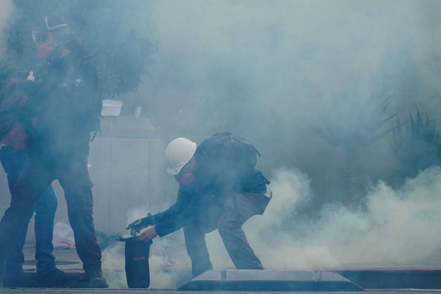Protest against federal immigration sweeps, in Los Angeles