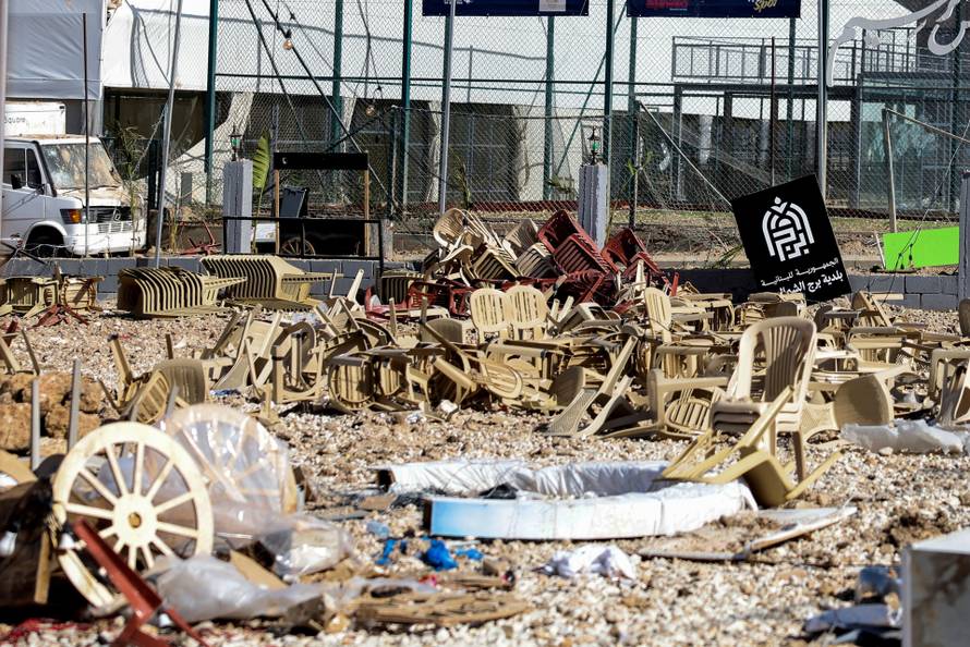 Aftermath of a strike, in Tyre