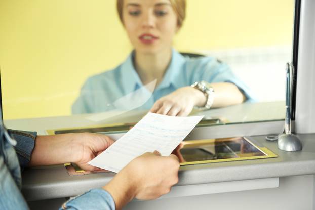 Teller,Window,With,Working,Cashier.,Concept,Of,Payment,Of,Utilities